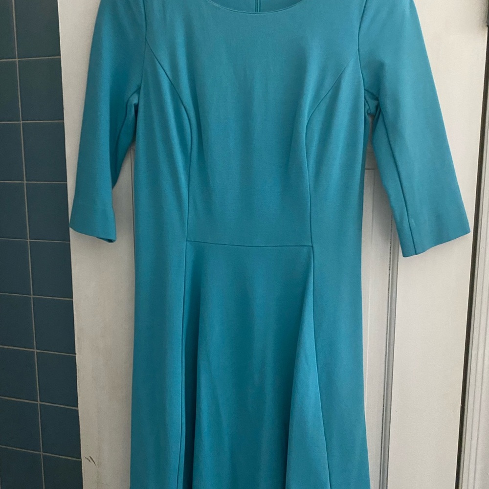 Boden Aquamarine Blue Ponte Dress, Size 6L